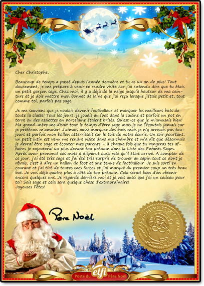 Recevoir Une Lettre Personnalisée Du Père Noël - Elfi Santa .